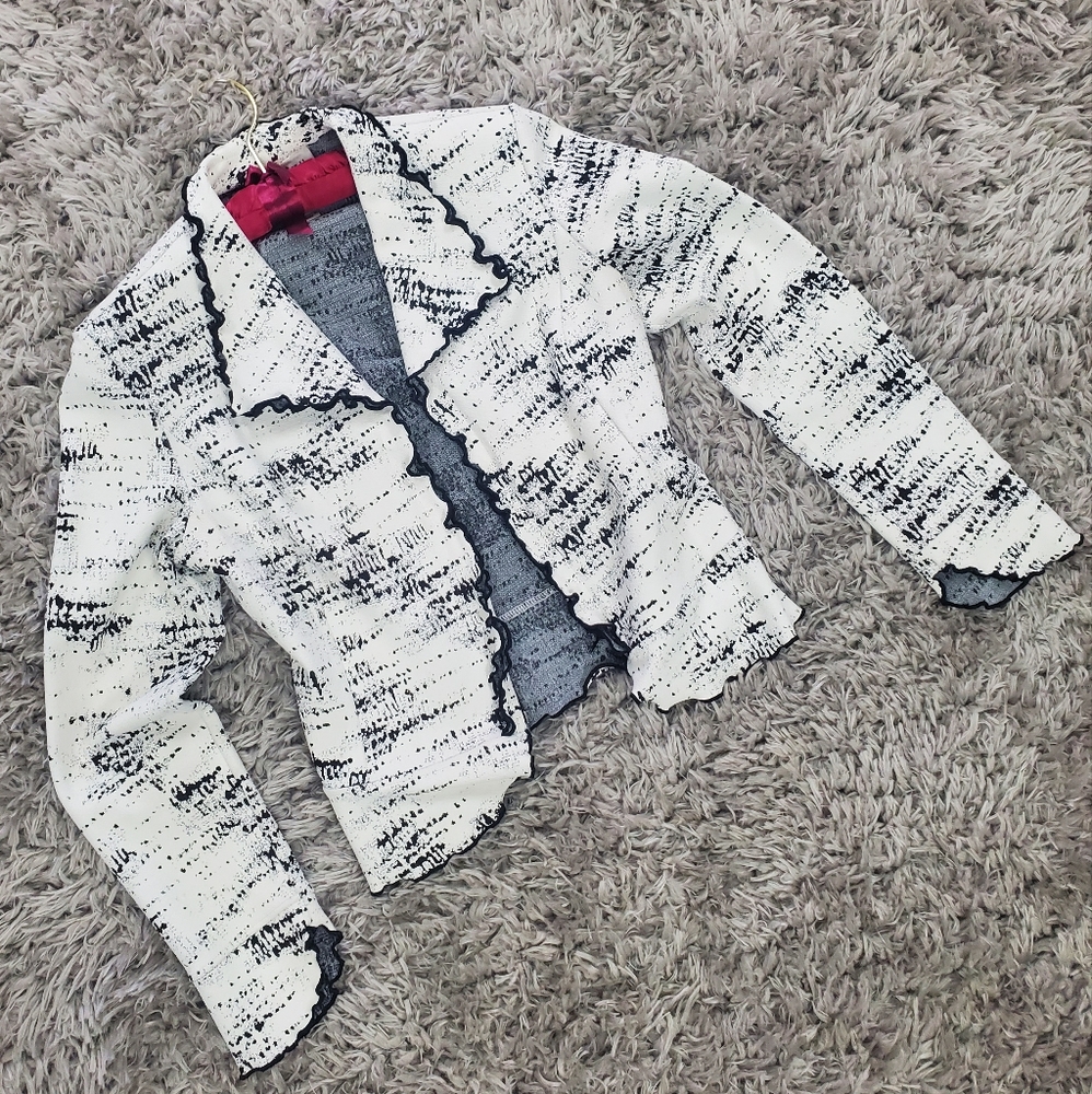 Joseph Ribkoff Black and White Zipper Jacket Size 10